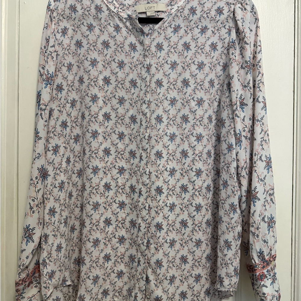 LOFT Multicolor Floral Blouse